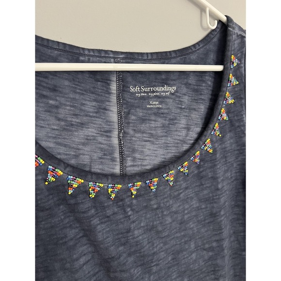 Soft Surroundings Tank Women XL Beaded Sleeveless Asymmetrical Embellished NWT - Picture 7 of 14